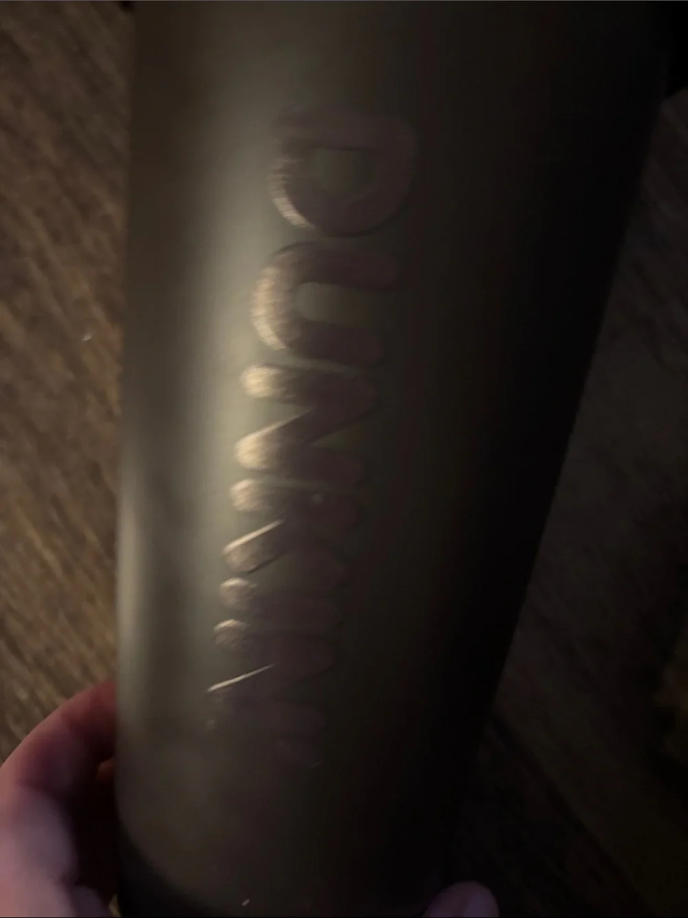 PARKE  X Dunkin Brown Matte Reusable Tumbler with Pink Lettering